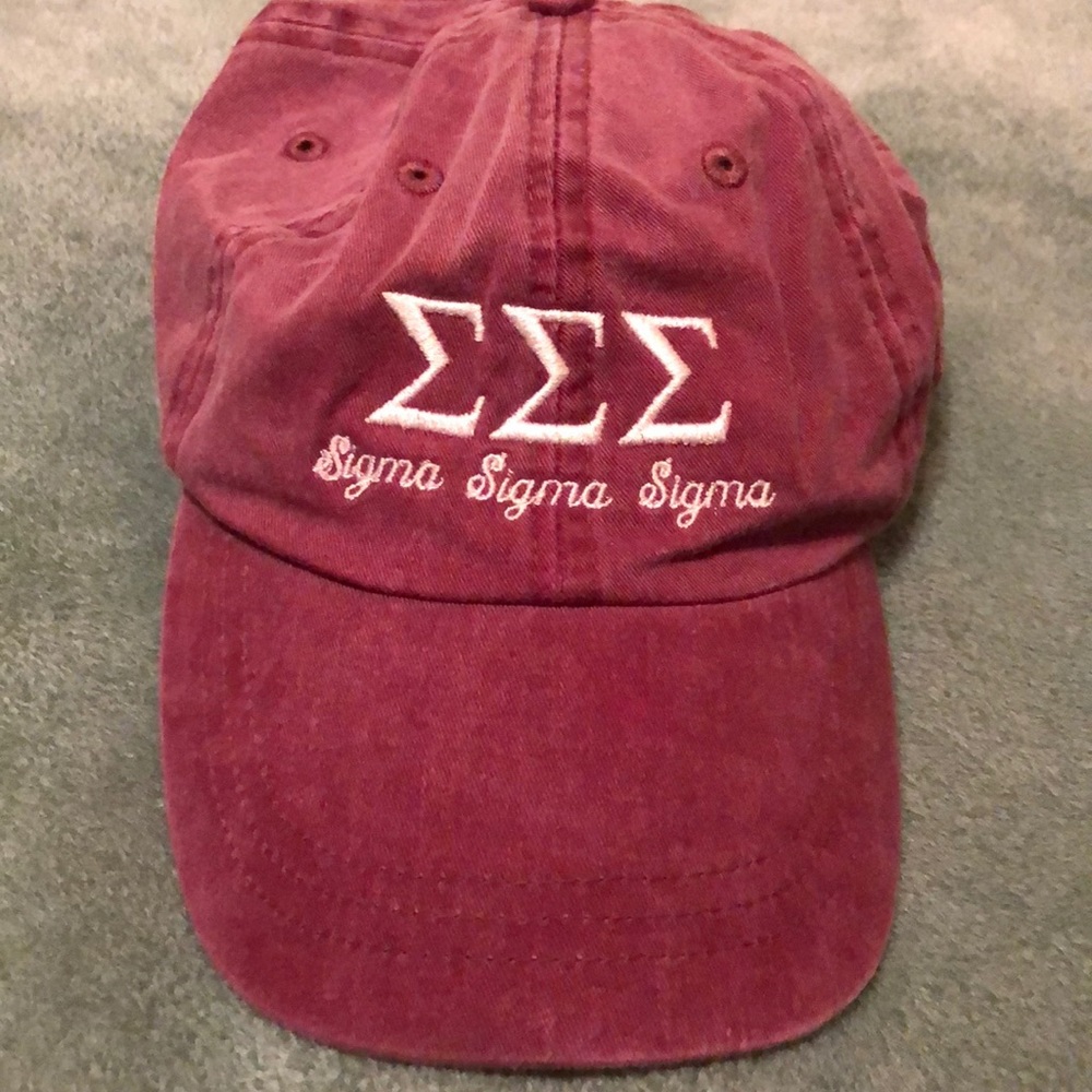 Burgundy Embroidered Tri Sigma Hat